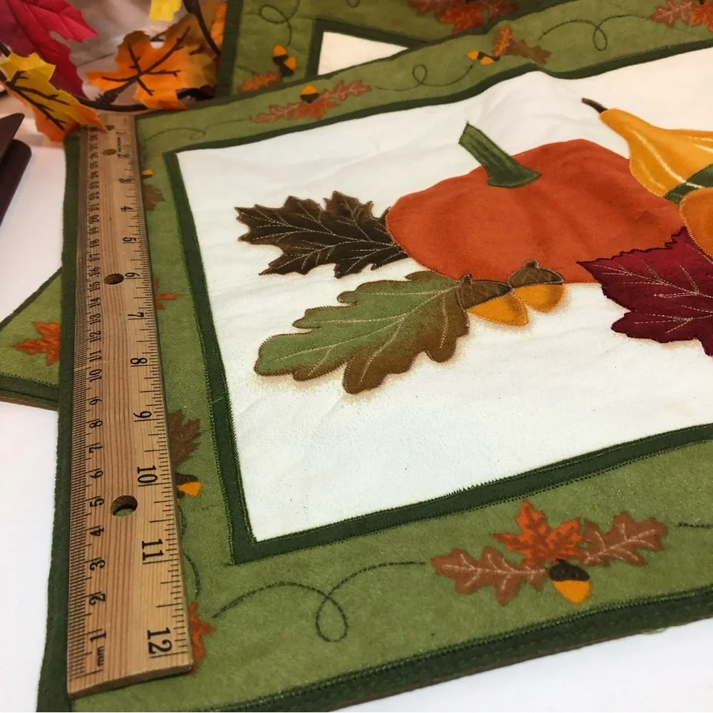 Set Of 2 Fall Target Harvest Table Placemats Fall Leaves Pumpkins Squash